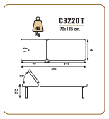 массажный стол двухсекционный